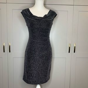 Black and Silver Stretchy Cocktail Dress